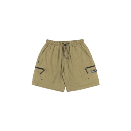 Bermuda Disturb Plain Cargo Nylon Shorts In Beige 