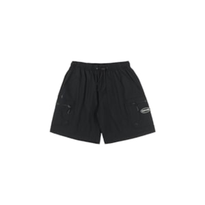 Bermuda Disturb Plain Cargo Nylon Shorts In Black