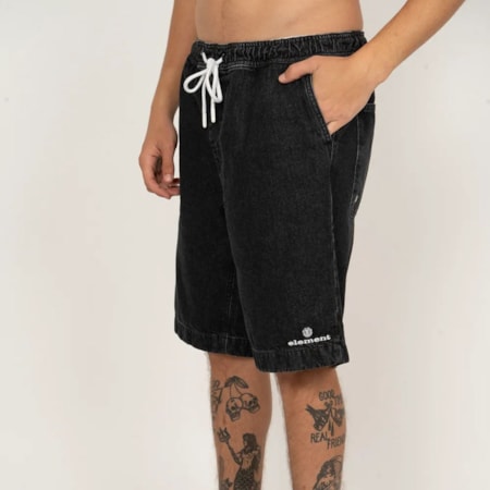 Bermuda jeans Element Street Denin Preto 