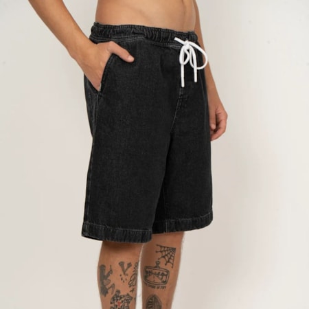 Bermuda jeans Element Street Denin Preto 