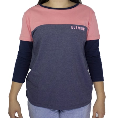 Blusinha Element Tricolor Manga Longa Rosa Azul