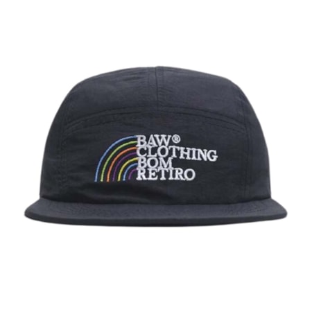 Boné Baw Clothing 5 Panel Rainbow Logo Preto