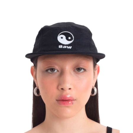 Boné Baw Clothing 5 Panel Yin Yang Preto