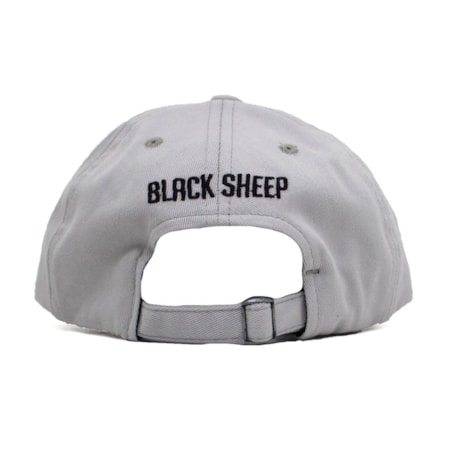 Boné Black Sheep Aba Curva Couro Face Cinza