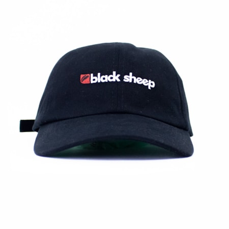 Boné Black Sheep Aba Curva New Escrita Preto