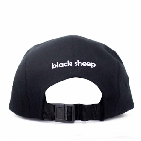 Boné Black Sheep Five Panel Face Ovelha Emborrachado Preto