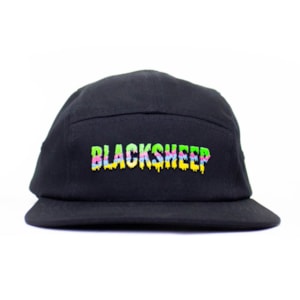 Boné Five Panel Black Sheep Escorrido Preto