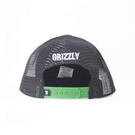 Bone Grizzly Colored Bear Trucker Green