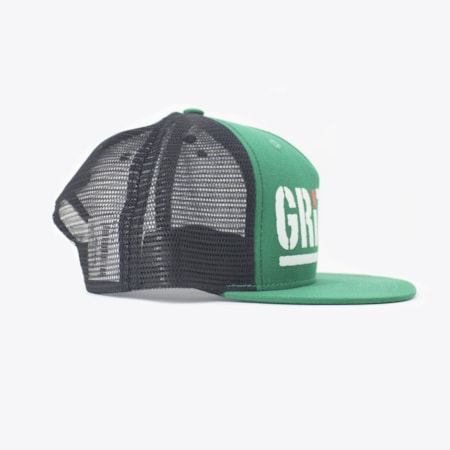 Bone Grizzly Colored Bear Trucker Green