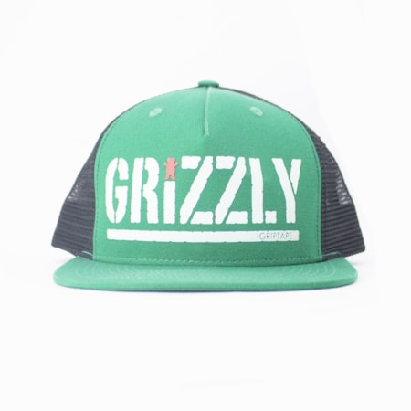 Bone Grizzly Colored Bear Trucker Green
