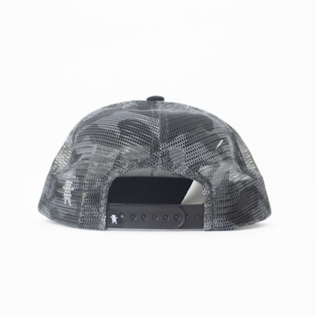 Bone Grizzly Cursive Trucker Black