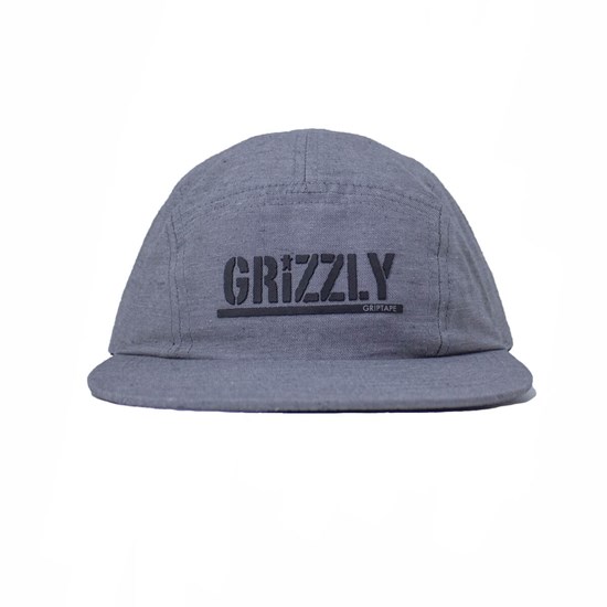 Boné Grizzly Five Panel Stamped Camper Unstructer Grey
