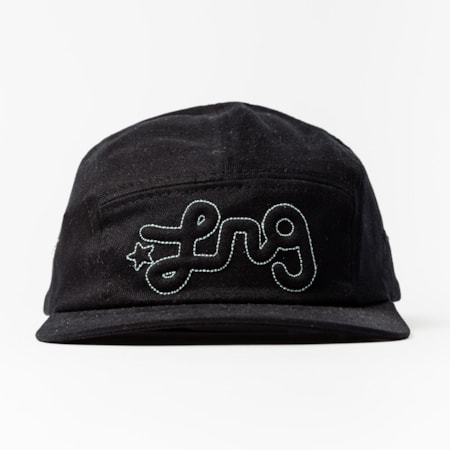 Boné Lrg Five Panel Western Script Preto