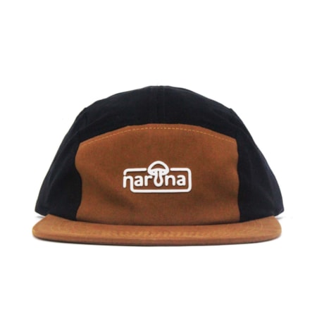 Boné Narina Five Panel Cogumelos Preto Marrom