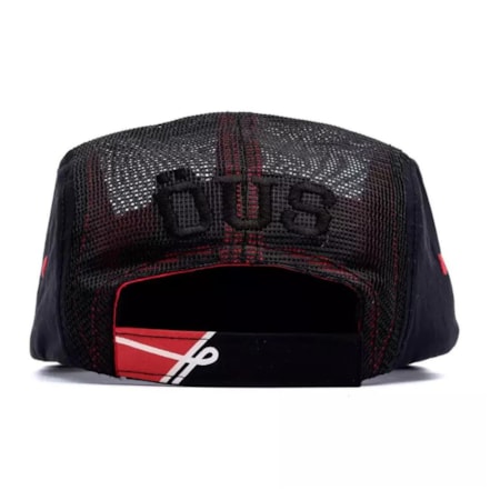 Boné Ous Five Panel Telinha Preto Vermelho