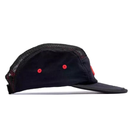 Boné Ous Five Panel Telinha Preto Vermelho