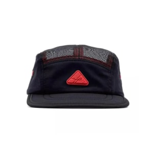 Boné Ous Five Panel Telinha Preto Vermelho