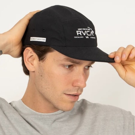 Boné Rvca 5 panel Hawai State Preto 