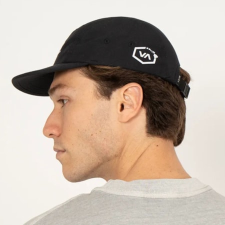 Boné Rvca 5 panel Hawai State Preto 