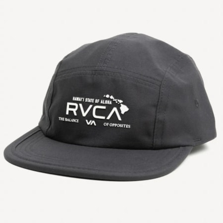 Boné Rvca 5 panel Hawai State Preto 