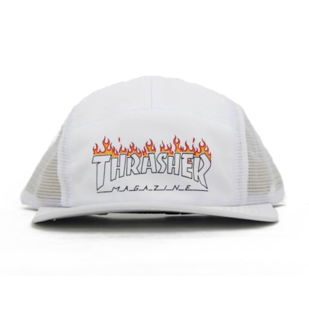 Boné Thrasher Five Panel Schorched Outline Branco