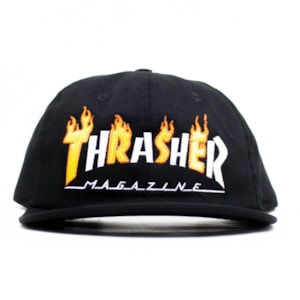 Boné Thrasher Magazine Flame Snapback Preto