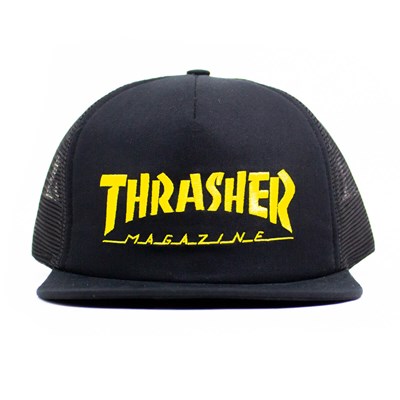 Boné Thrasher Magazine Trucker Logo Mesh Preto