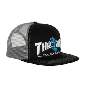 Boné Thrasher x Santa Cruz Trucker Black