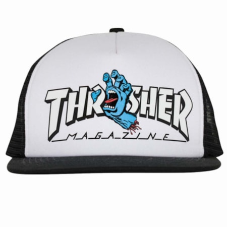 Boné Thrasher x Santa Cruz Trucker White