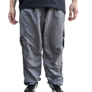 Calça Cargo Prince Tactel Cinza Chumbo
