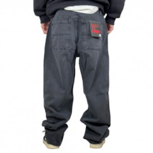 Calça Jeans Dc Shoes Oversize Acid Black Cinza Escuro