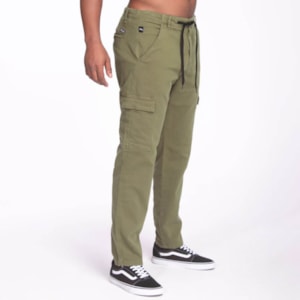 Calça Lrg Sarja Cargo True Verde