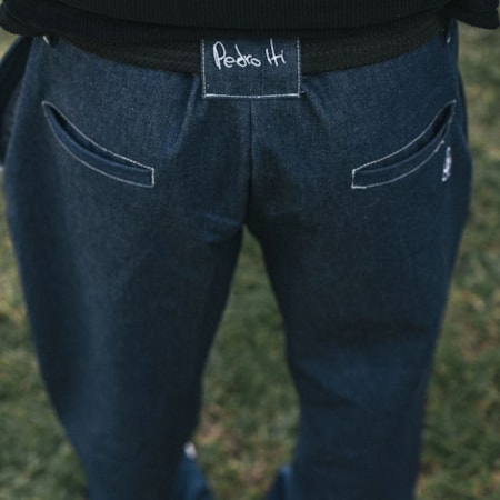Calça Tupode Jeans Chino Pro Model Pedro Iti Azul Contraste