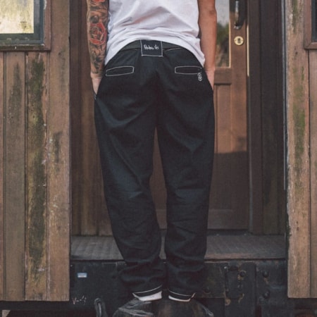 Calça Tupode Jeans Chino Pro Model Pedro Iti Preto Contraste