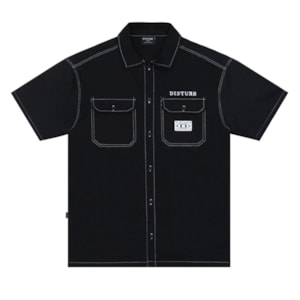 Camisa Disturb Hardware Button Up Black 