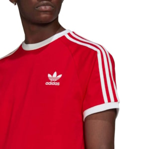 Camiseta Adidas 3 Stripes Vermelha GN3502