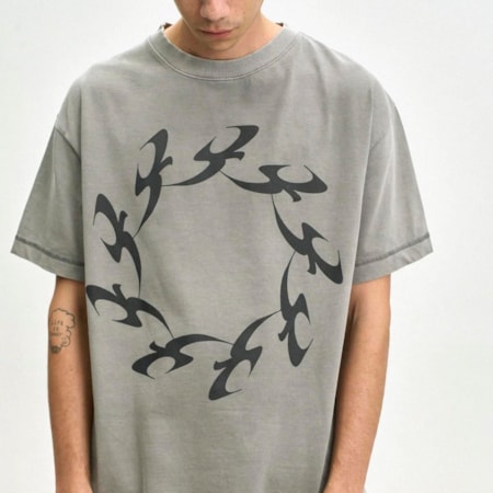 Camiseta Barra Crew 2 24 B Tribal Estonada Grafite 