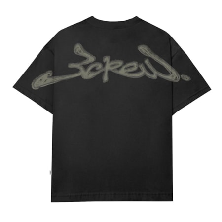 Camiseta Barra Crew Assinatura Logo Handmade Preta