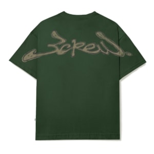 Camiseta Barra Crew Assinatura Logo Handmade Verde