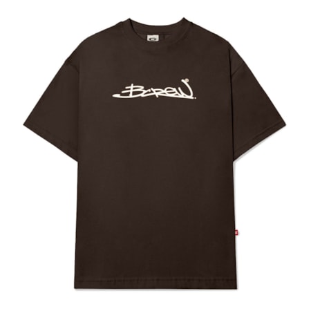 Camiseta Barra Crew Signature Logo Marrom