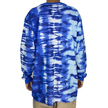 Camiseta Classic Manga Longa Tie Dye Azul