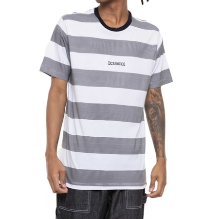 Camiseta Dc Shoes Big Stripe Preto Branco 