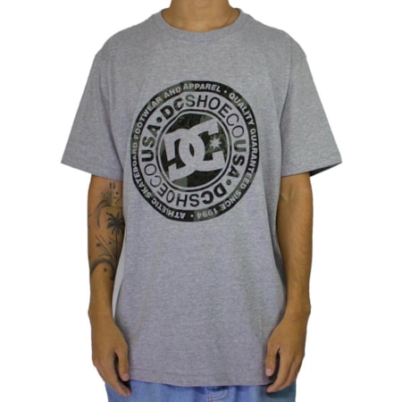 Camiseta Dc Shoes Circle Star Camo Cinza