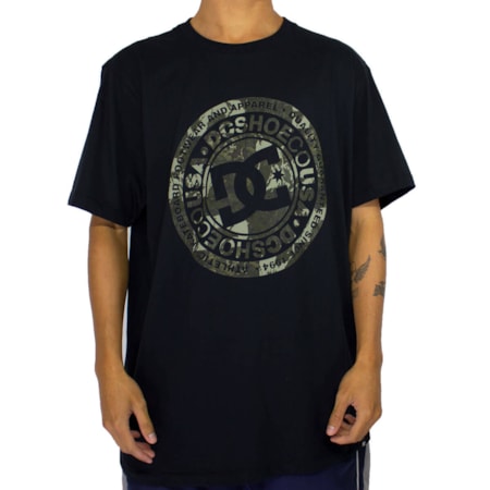 Camiseta Dc Shoes Circle Star Camo Preto