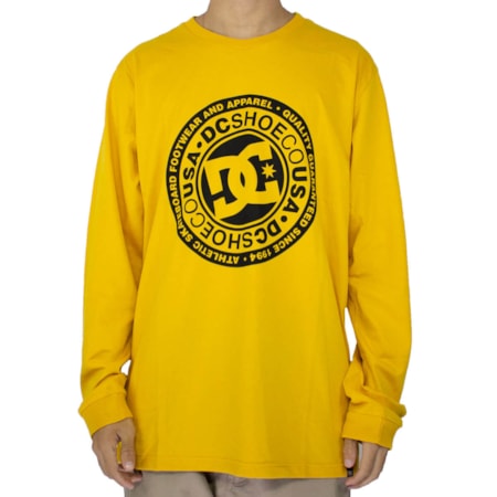 Camiseta Dc Shoes Circle Star Manga Longa Amarelo