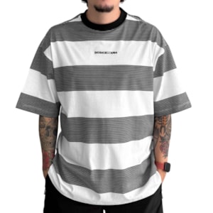 Camiseta Dc Shoes Fat Stripe Branca