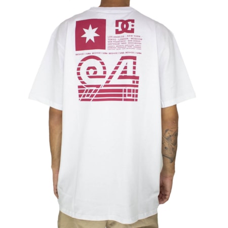 Camiseta Dc Shoes Flag Lines Branco