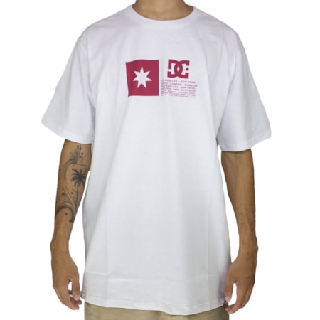 Camiseta Dc Shoes Flag Lines Branco