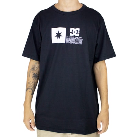 Camiseta Dc Shoes Flag Lines Preto