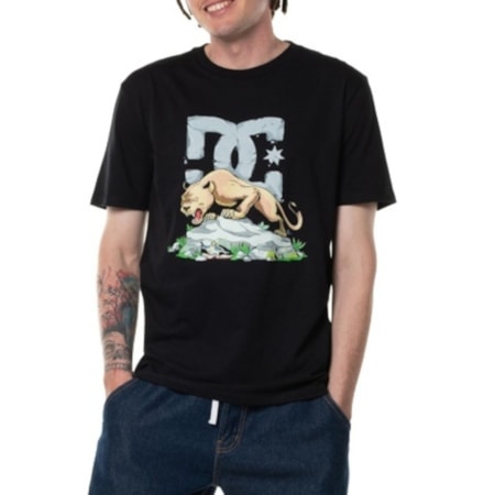 Camiseta Dc Shoes Lion Montains Black 